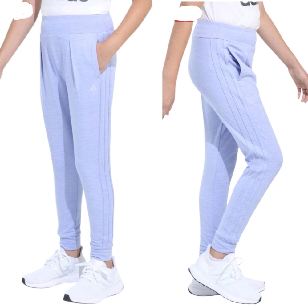 🆕️ Adidas Girls 3-Stripe Cuffed Mélange Joggers